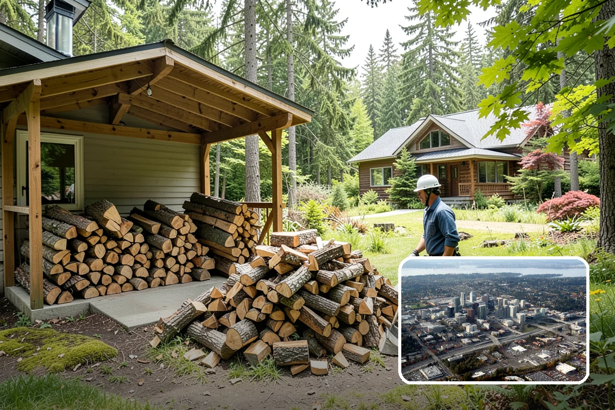 Cabin Firewood in Bellevue, King County, WA - Delivered to remote and hard-to-reach properties
