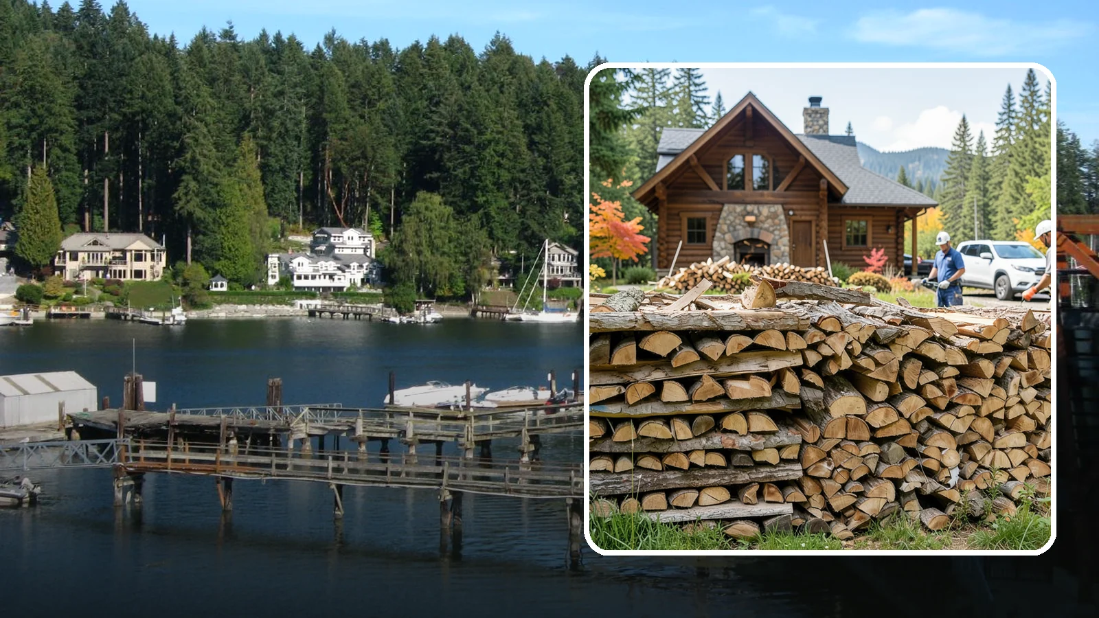 Cabin Firewood in Gig Harbor, Pierce County, WA - Dependable firewood delivery for cabins and rural retreats across the Pacific Northwest.
