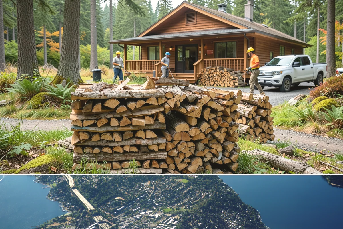 Cabin Firewood in Mercer Island, King County, WA - Stock the cabin in late summer and fall so it is fuel-ready before the wet winter months arrive.