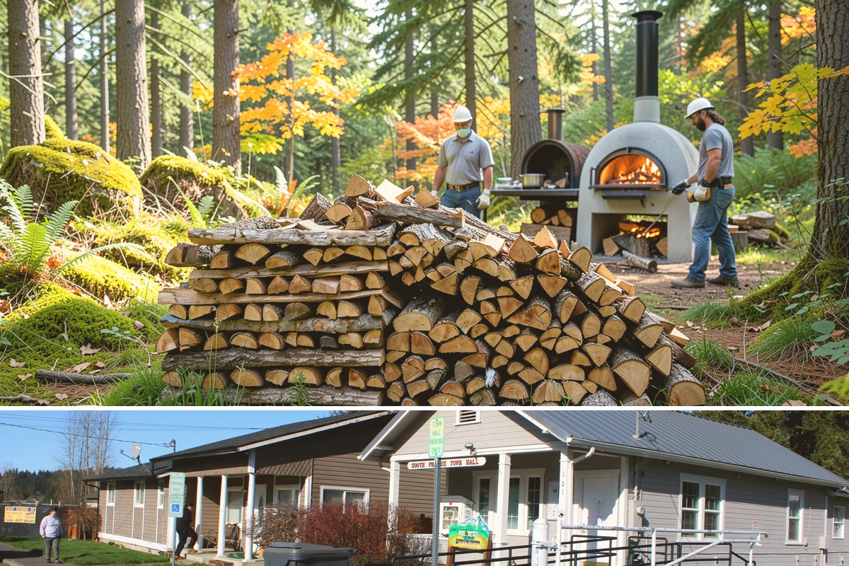 Cabin Firewood in South Prairie, Pierce County, WA - Stock the cabin in late summer and fall so it is fuel-ready before the wet winter months arrive.