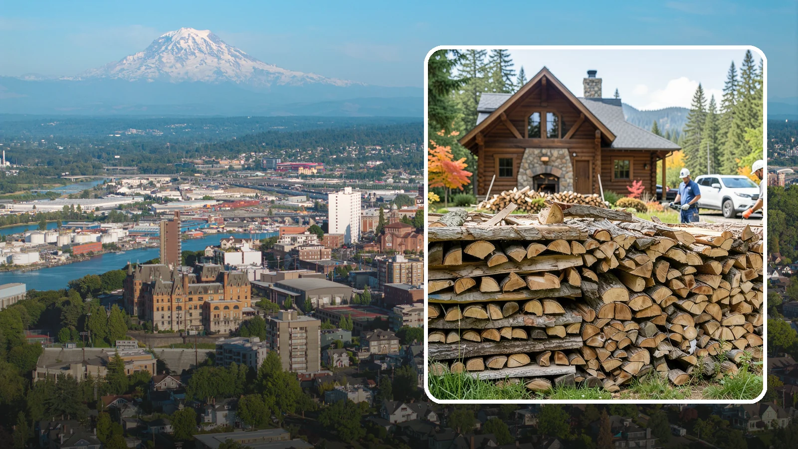 Cabin Firewood in Tacoma, Pierce County, WA - Dependable firewood delivery for cabins and rural retreats across the Pacific Northwest.