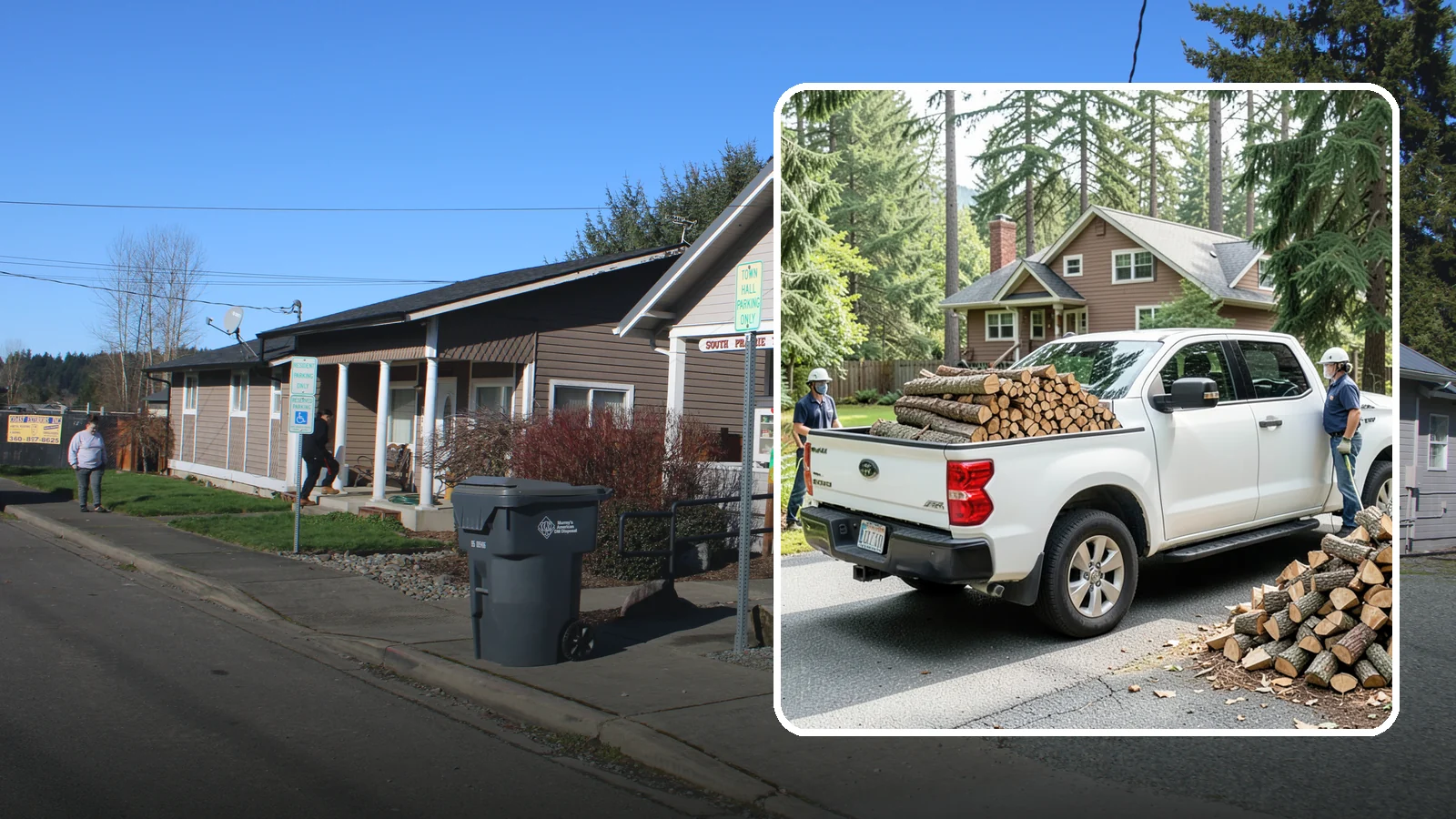 Contactless Delivery in South Prairie, Pierce County, WA - Firewood dropped at a pre-arranged spot with no in-person contact required.