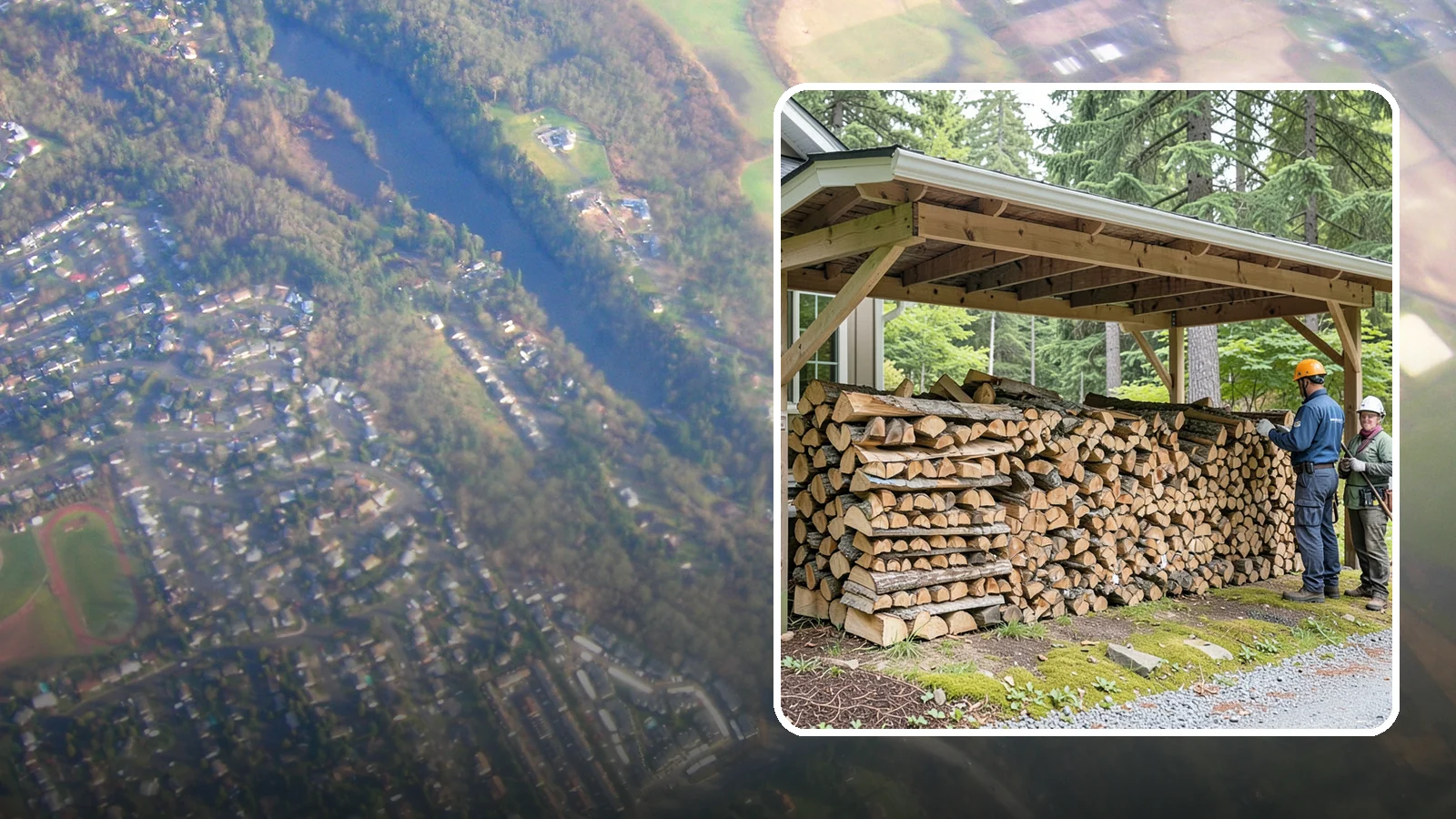 Covered Firewood Storage in Algona, King County, WA - We create covered firewood storage that keeps your stack sheltered from rain while airflow finishes the seasoning.
