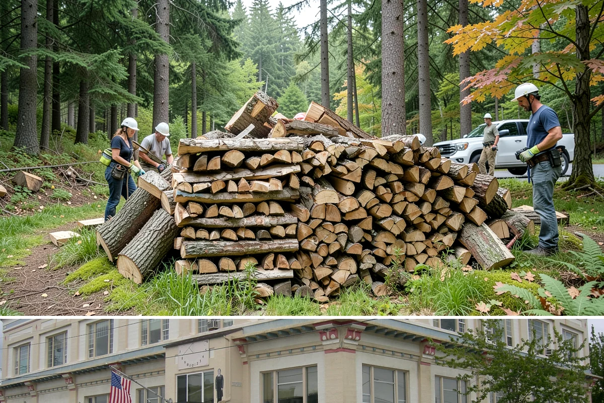 Covered Firewood Storage in Anacortes, Skagit County, WA - Put covered storage in place before the fall rains to protect summer-seasoned wood.