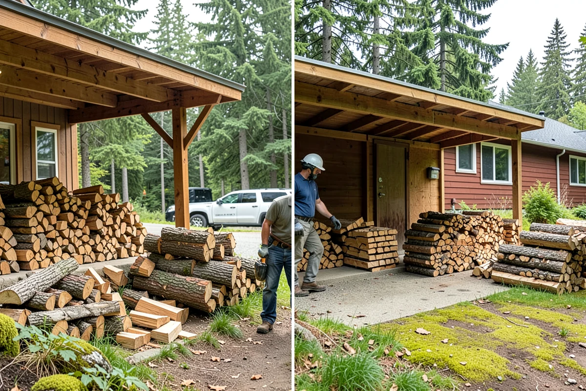 Covered Firewood Storage in Arlington, Snohomish County, WA - Identify a sheltered, well-drained location