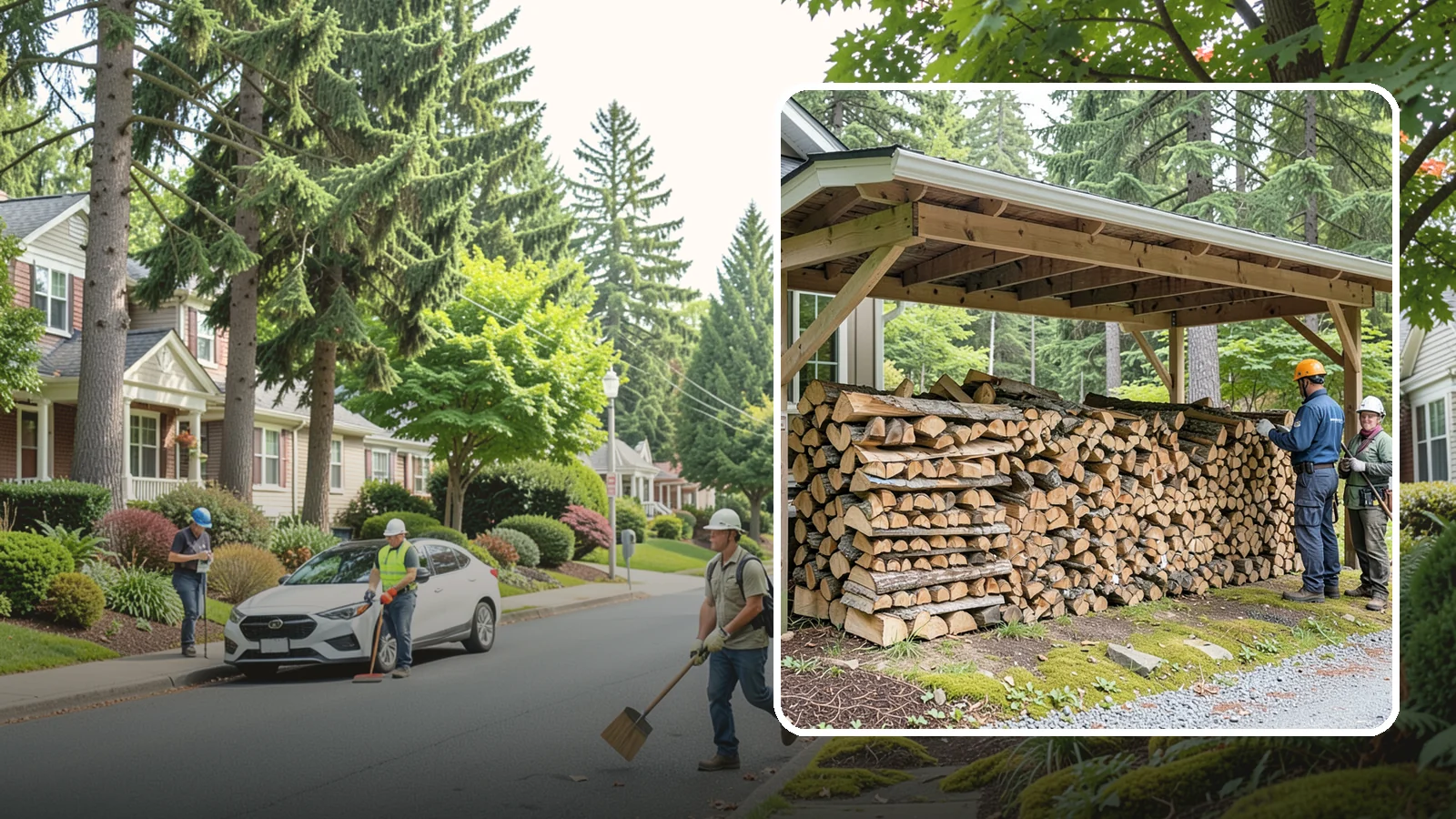 Covered Firewood Storage in Beaux Arts Village, King County, WA - We create covered firewood storage that keeps your stack sheltered from rain while airflow finishes the seasoning.
