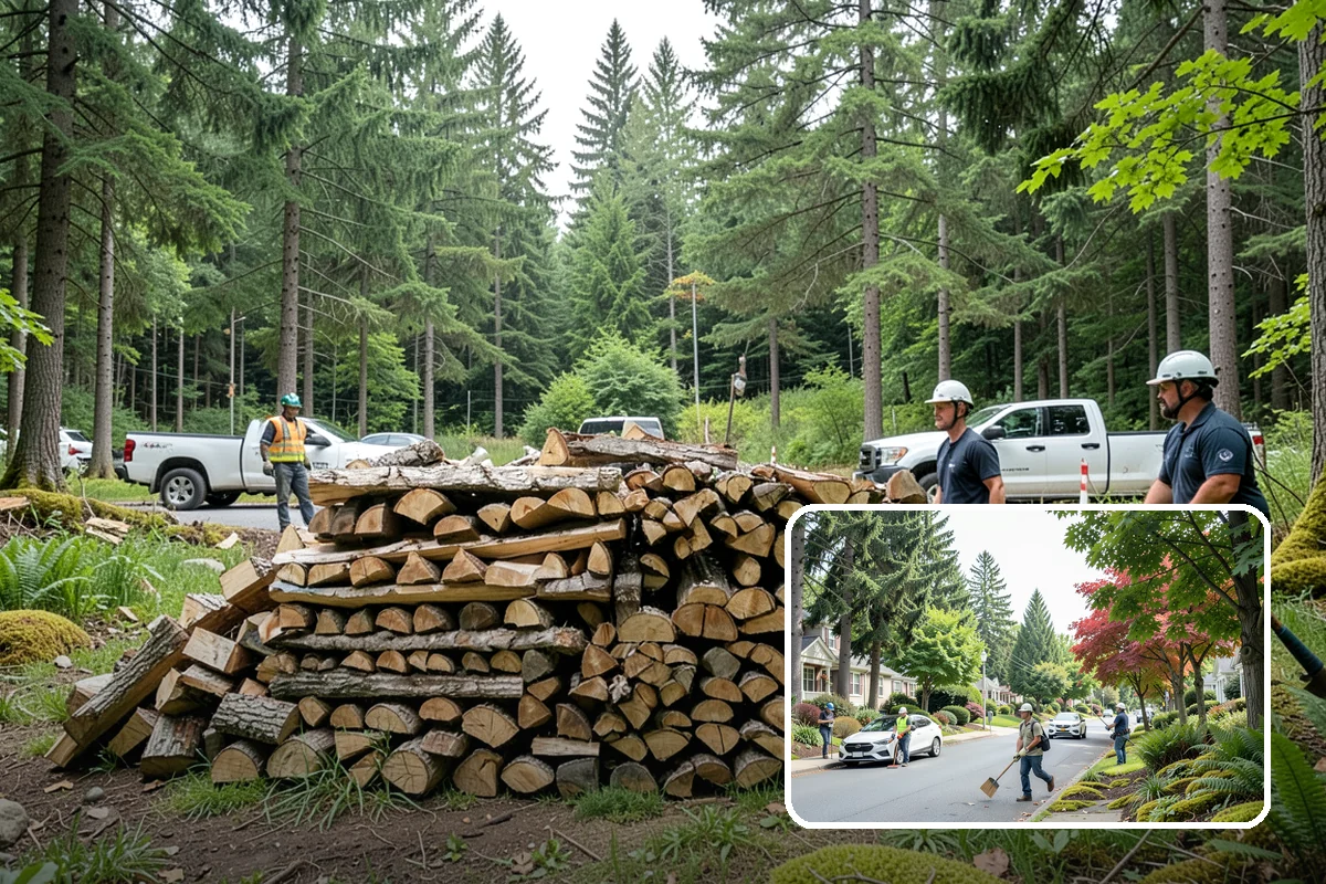 Covered Firewood Storage in Beaux Arts Village, King County, WA - Shields wood from constant PNW rain and snow