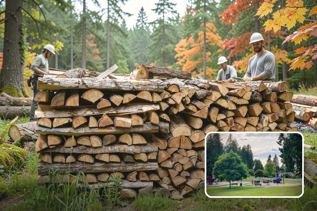 Covered Firewood Storage in Bonney Lake, Pierce County, WA - Shields wood from constant PNW rain and snow