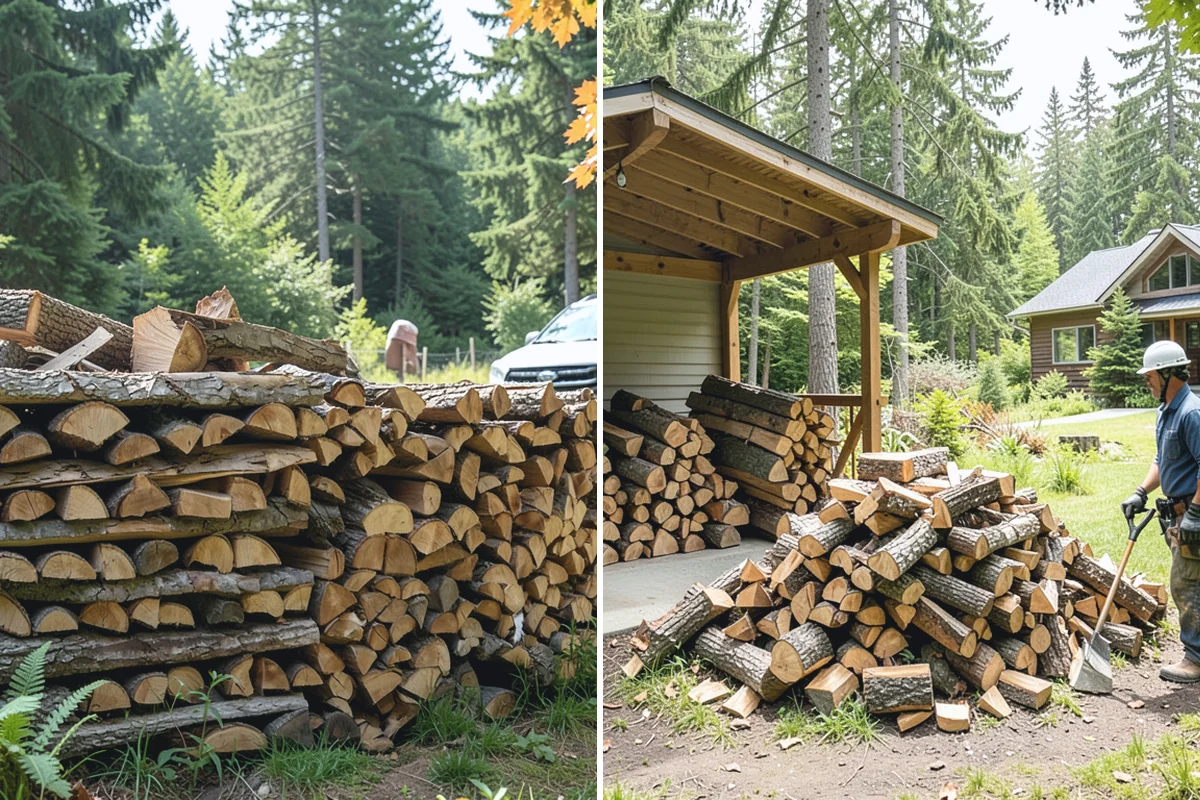 Covered Firewood Storage in Bonney Lake, Pierce County, WA - Identify a sheltered, well-drained location