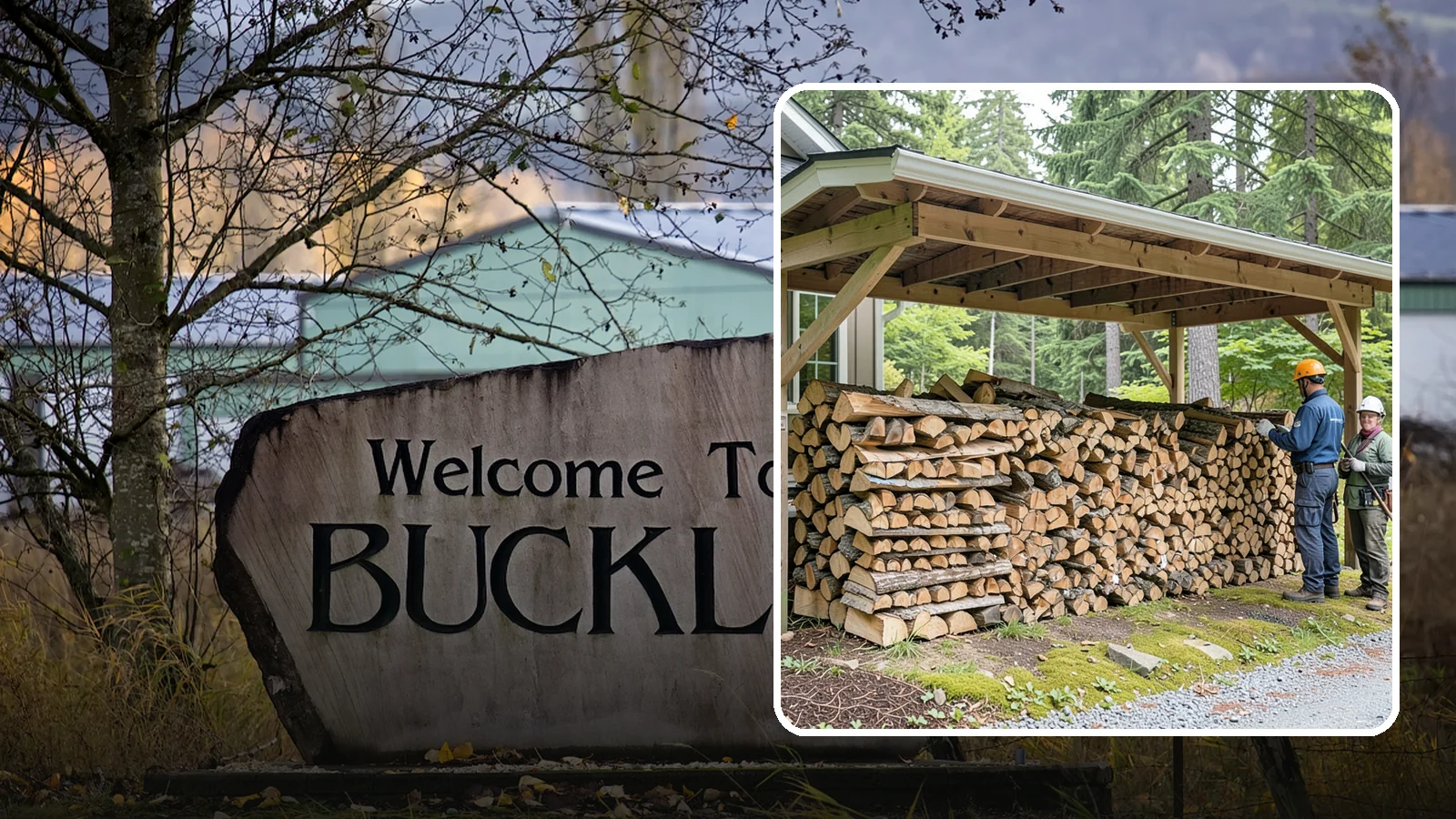 Covered Firewood Storage in Buckley, Pierce County, WA - We create covered firewood storage that keeps your stack sheltered from rain while airflow finishes the seasoning.