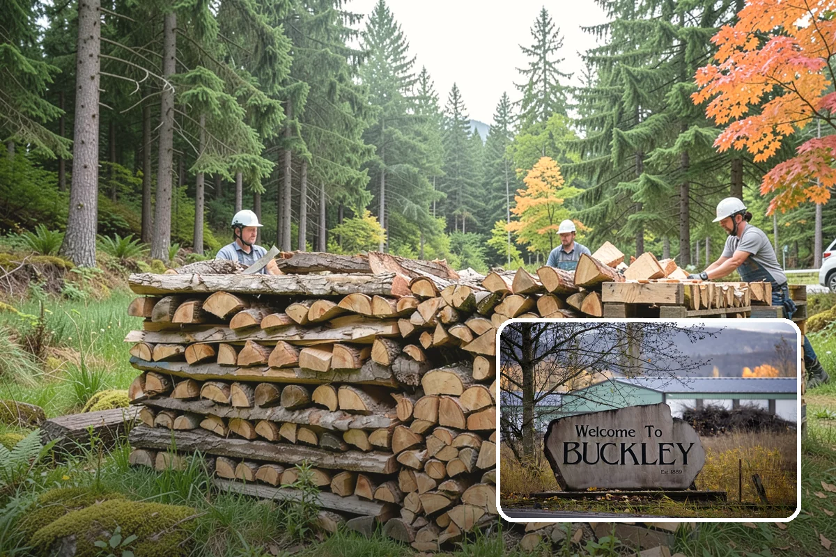 Covered Firewood Storage in Buckley, Pierce County, WA - Shields wood from constant PNW rain and snow