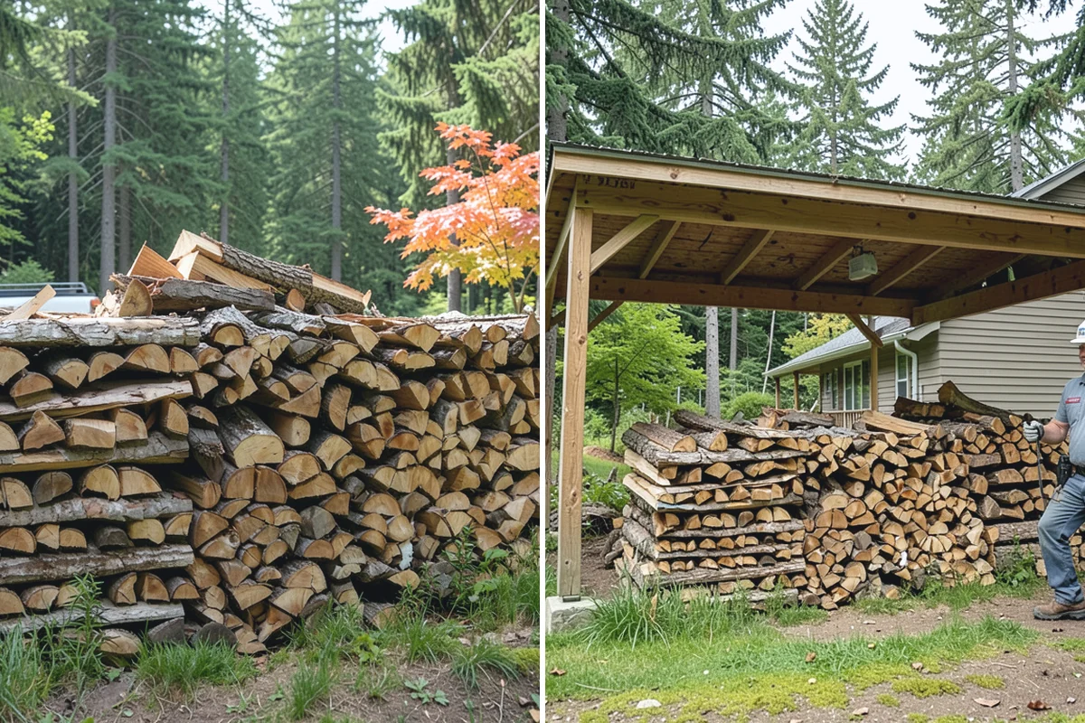 Covered Firewood Storage in Buckley, Pierce County, WA - Identify a sheltered, well-drained location