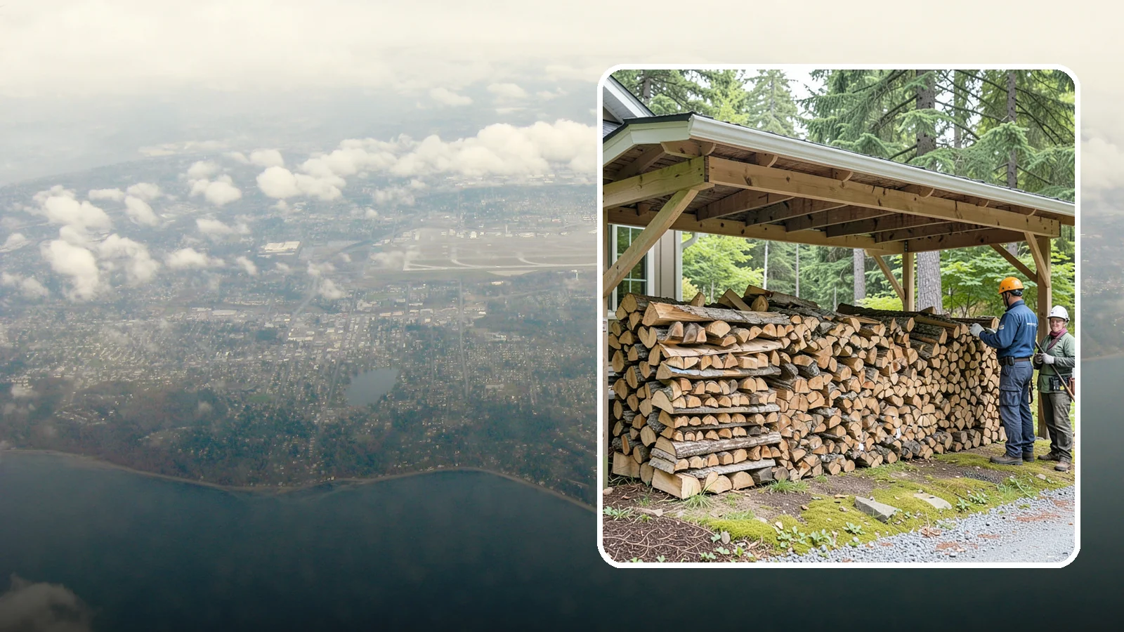 Covered Firewood Storage in Burien, King County, WA - We create covered firewood storage that keeps your stack sheltered from rain while airflow finishes the seasoning.
