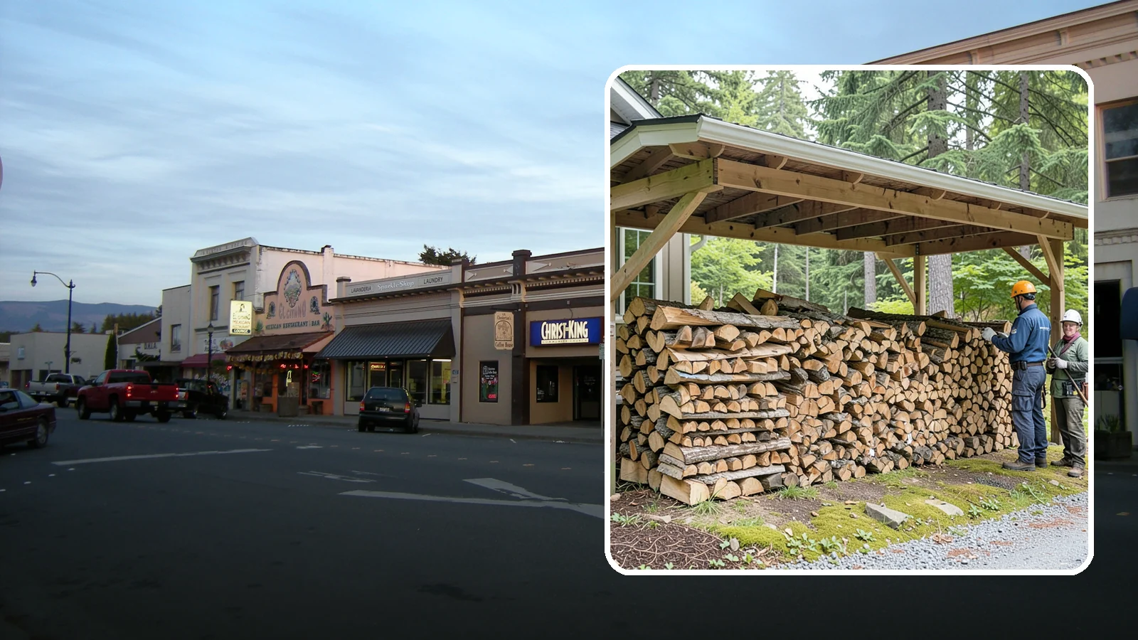 Covered Firewood Storage in Burlington, Skagit County, WA - We create covered firewood storage that keeps your stack sheltered from rain while airflow finishes the seasoning.