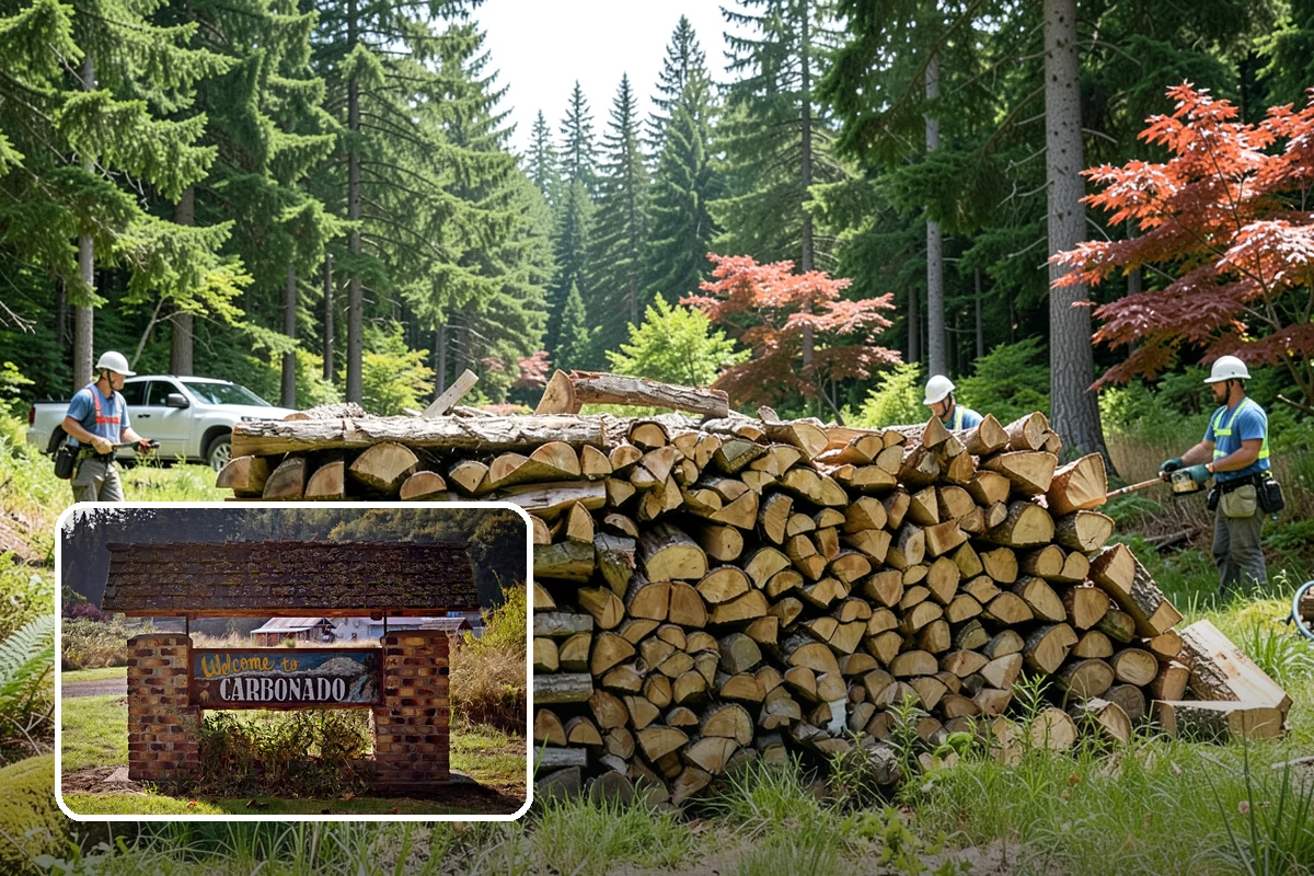 Covered Firewood Storage in Carbonado, Pierce County, WA - Shields wood from constant PNW rain and snow