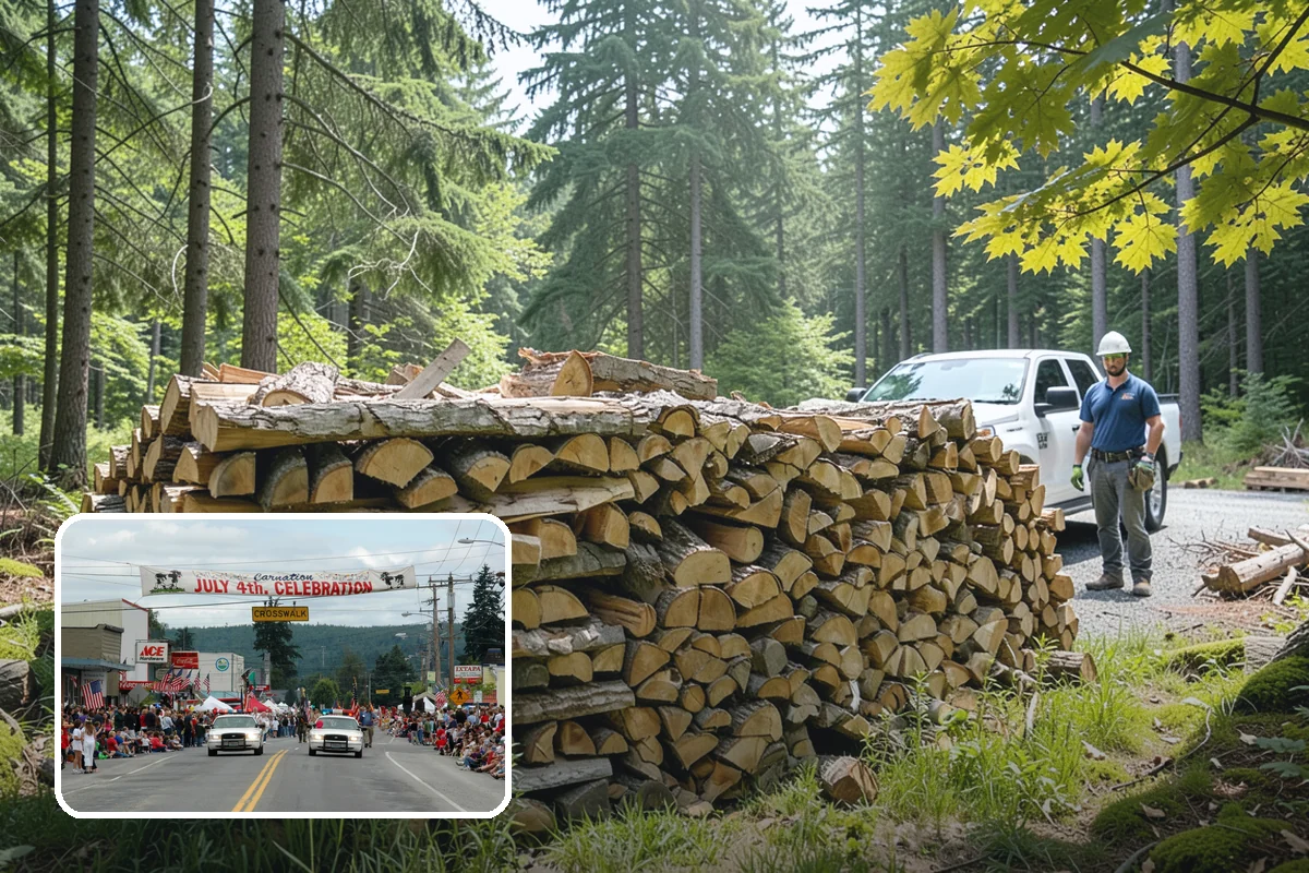 Covered Firewood Storage in Carnation, King County, WA - Shields wood from constant PNW rain and snow