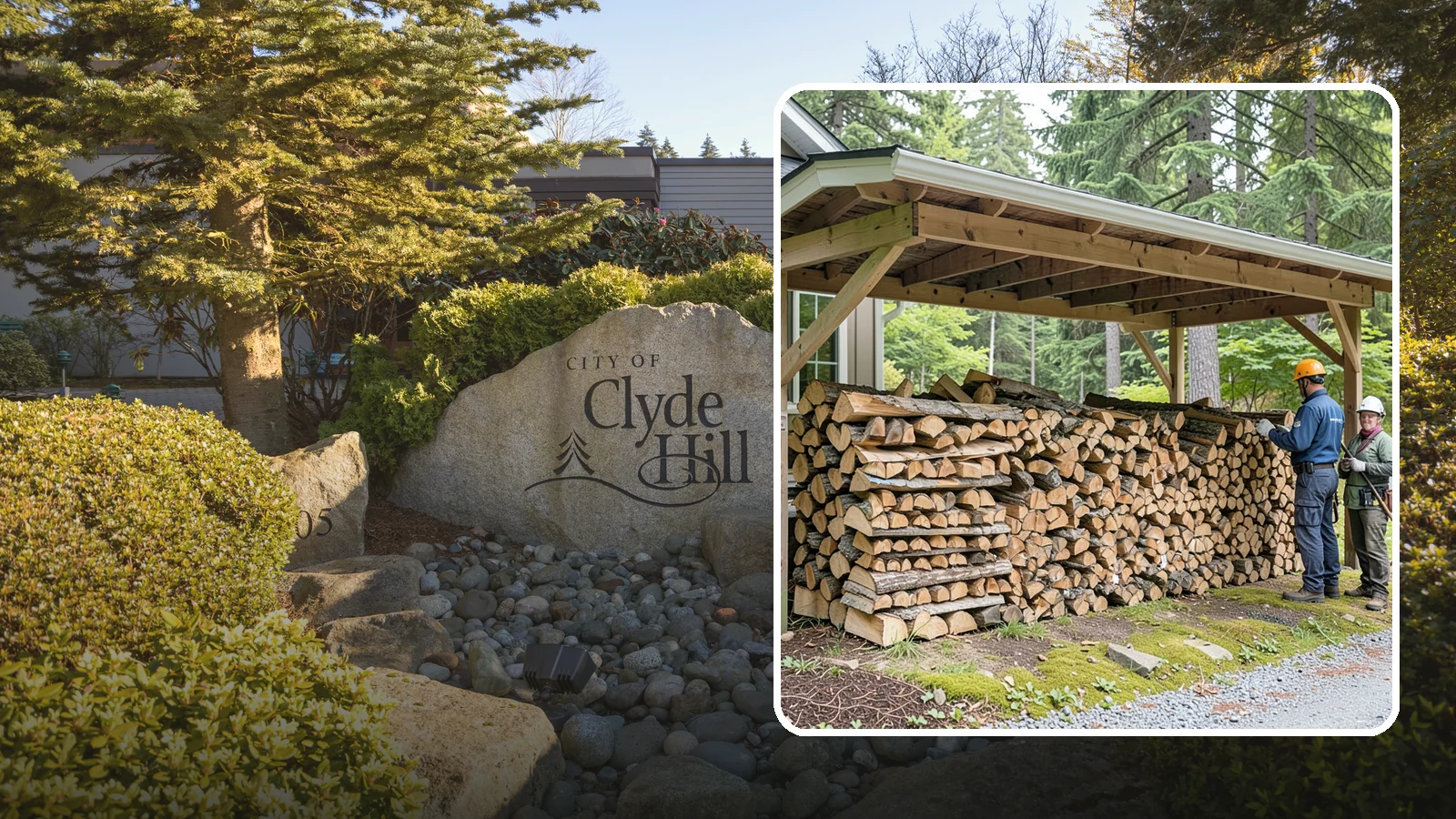 Covered Firewood Storage in Clyde Hill, King County, WA - We create covered firewood storage that keeps your stack sheltered from rain while airflow finishes the seasoning.