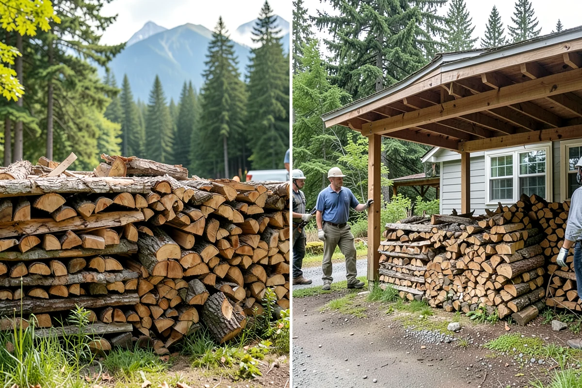 Covered Firewood Storage in Clyde Hill, King County, WA - Identify a sheltered, well-drained location