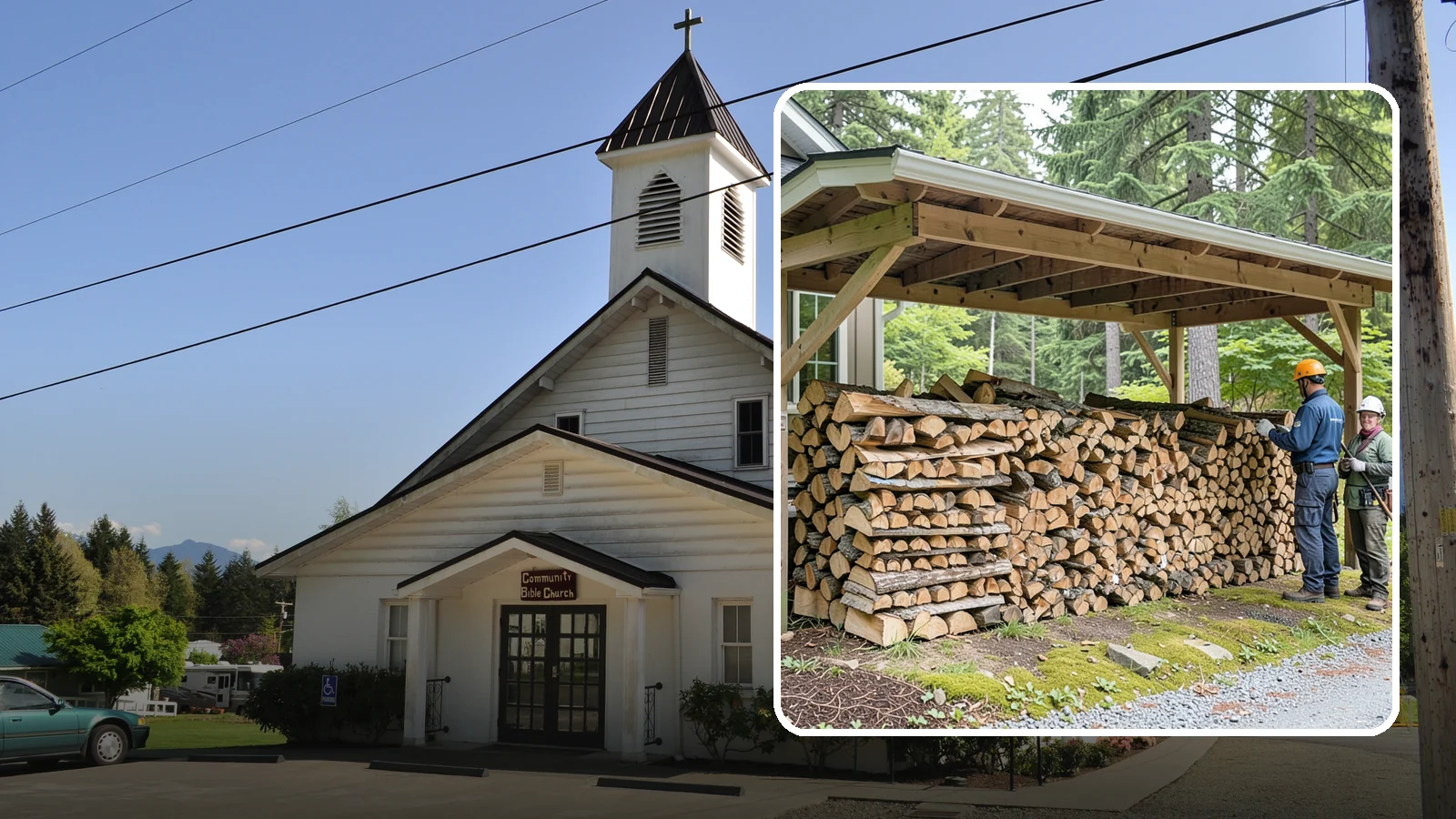 Covered Firewood Storage in Concrete, Skagit County, WA - We create covered firewood storage that keeps your stack sheltered from rain while airflow finishes the seasoning.