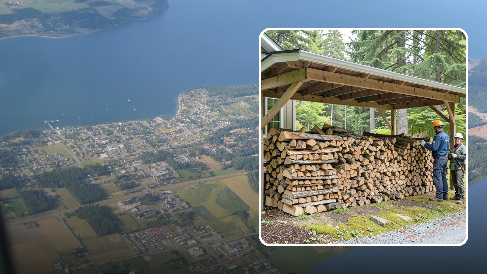 Covered Firewood Storage in Coupeville, Island County, WA - We create covered firewood storage that keeps your stack sheltered from rain while airflow finishes the seasoning.