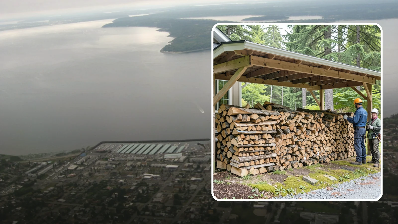 Covered Firewood Storage in Des Moines, King County, WA - We create covered firewood storage that keeps your stack sheltered from rain while airflow finishes the seasoning.