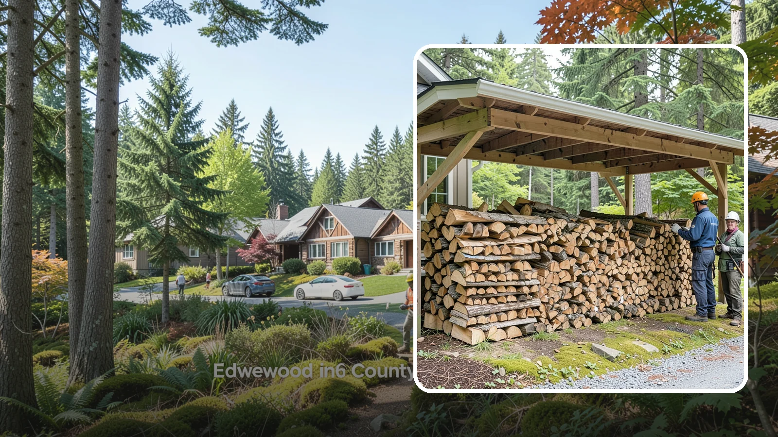 Covered Firewood Storage in Edgewood, WA - We create covered firewood storage that keeps your stack sheltered from rain while airflow finishes the seasoning.