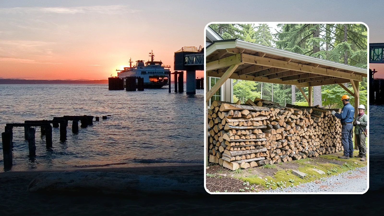 Covered Firewood Storage in Edmonds, Snohomish County, WA - We create covered firewood storage that keeps your stack sheltered from rain while airflow finishes the seasoning.