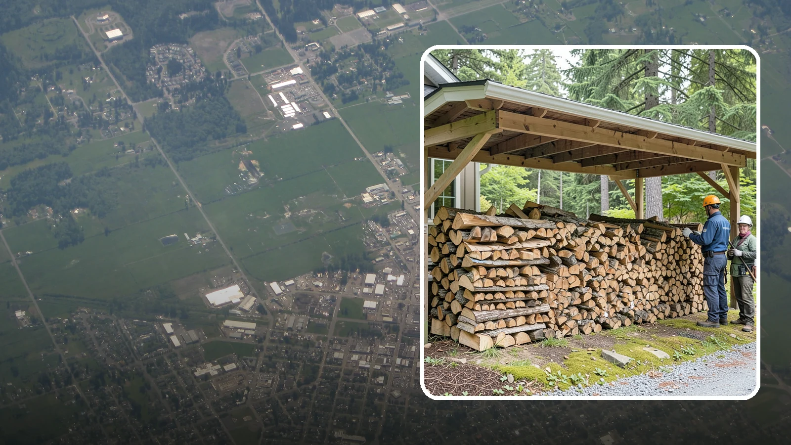Covered Firewood Storage in Enumclaw, King County, WA - We create covered firewood storage that keeps your stack sheltered from rain while airflow finishes the seasoning.