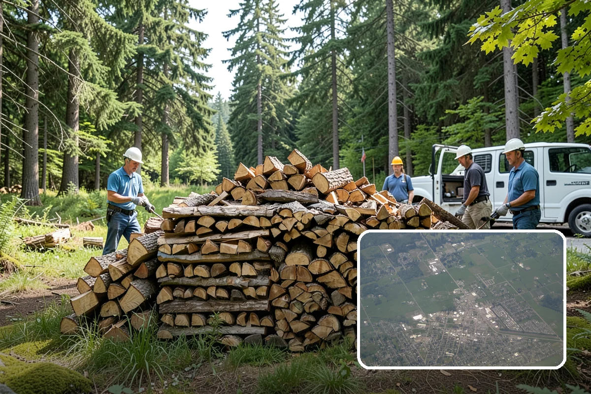 Covered Firewood Storage in Enumclaw, King County, WA - Shields wood from constant PNW rain and snow