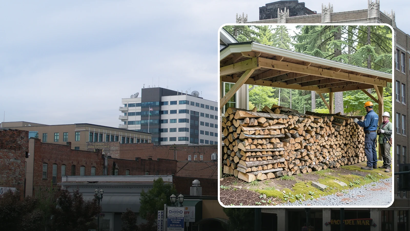 Covered Firewood Storage in Everett, Snohomish County, WA - We create covered firewood storage that keeps your stack sheltered from rain while airflow finishes the seasoning.