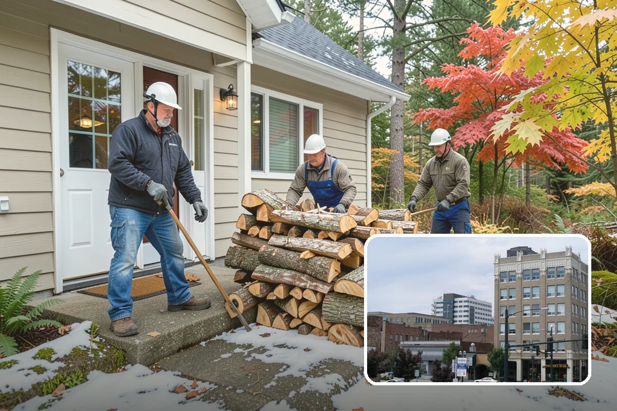 Covered Firewood Storage in Everett, Snohomish County, WA - Shields wood from constant PNW rain and snow