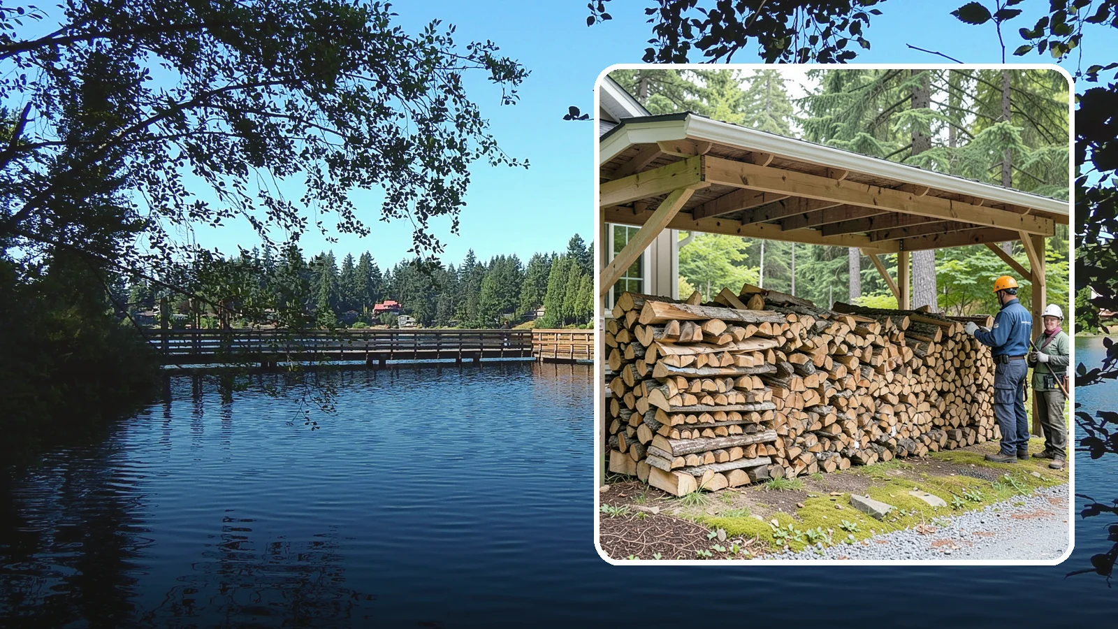 Covered Firewood Storage in Federal Way, King County, WA - We create covered firewood storage that keeps your stack sheltered from rain while airflow finishes the seasoning.