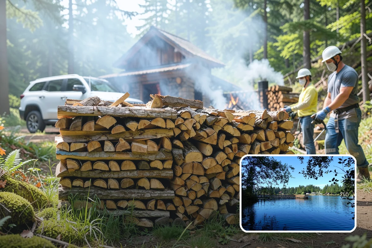 Covered Firewood Storage in Federal Way, King County, WA - Shields wood from constant PNW rain and snow