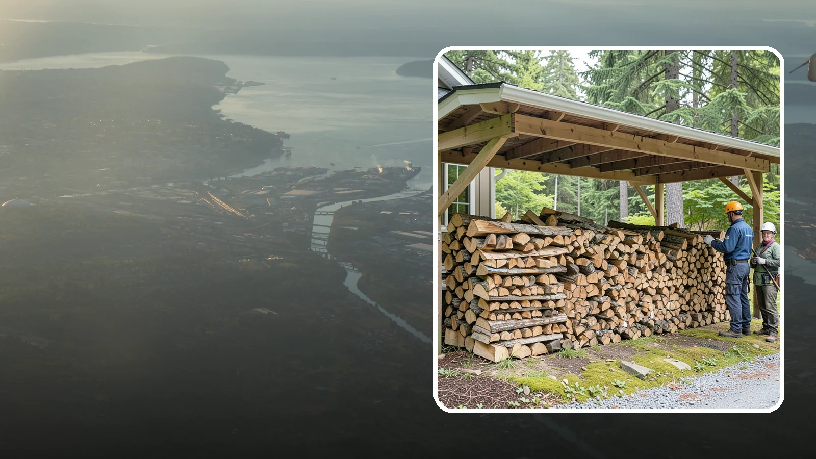 Covered Firewood Storage in Fife, Pierce County, WA - We create covered firewood storage that keeps your stack sheltered from rain while airflow finishes the seasoning.