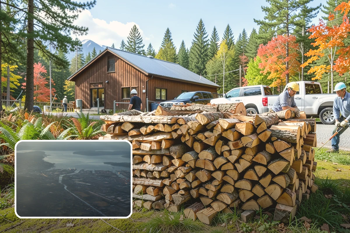 Covered Firewood Storage in Fife, Pierce County, WA - Shields wood from constant PNW rain and snow
