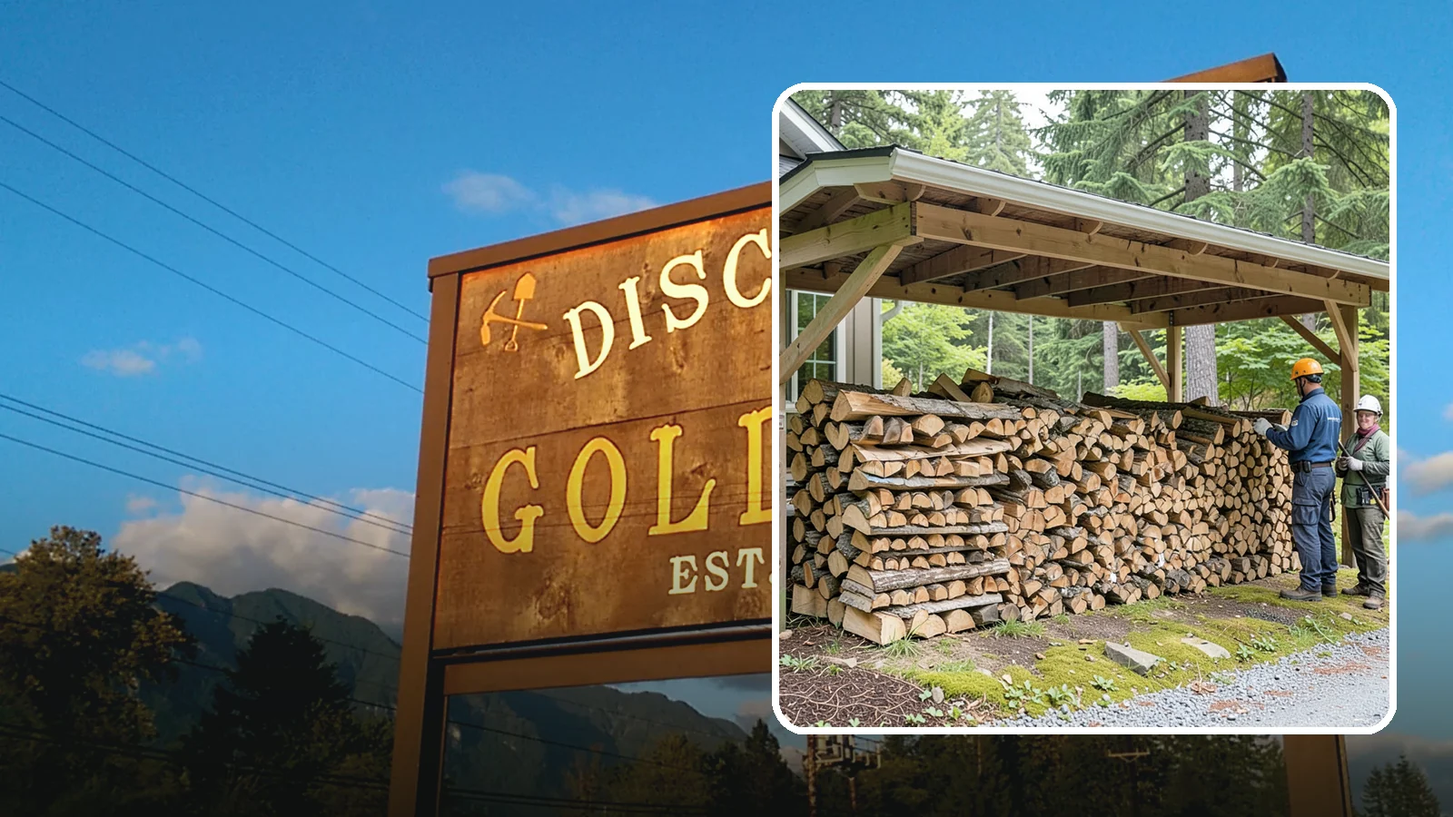 Covered Firewood Storage in Gold Bar, Snohomish County, WA - We create covered firewood storage that keeps your stack sheltered from rain while airflow finishes the seasoning.