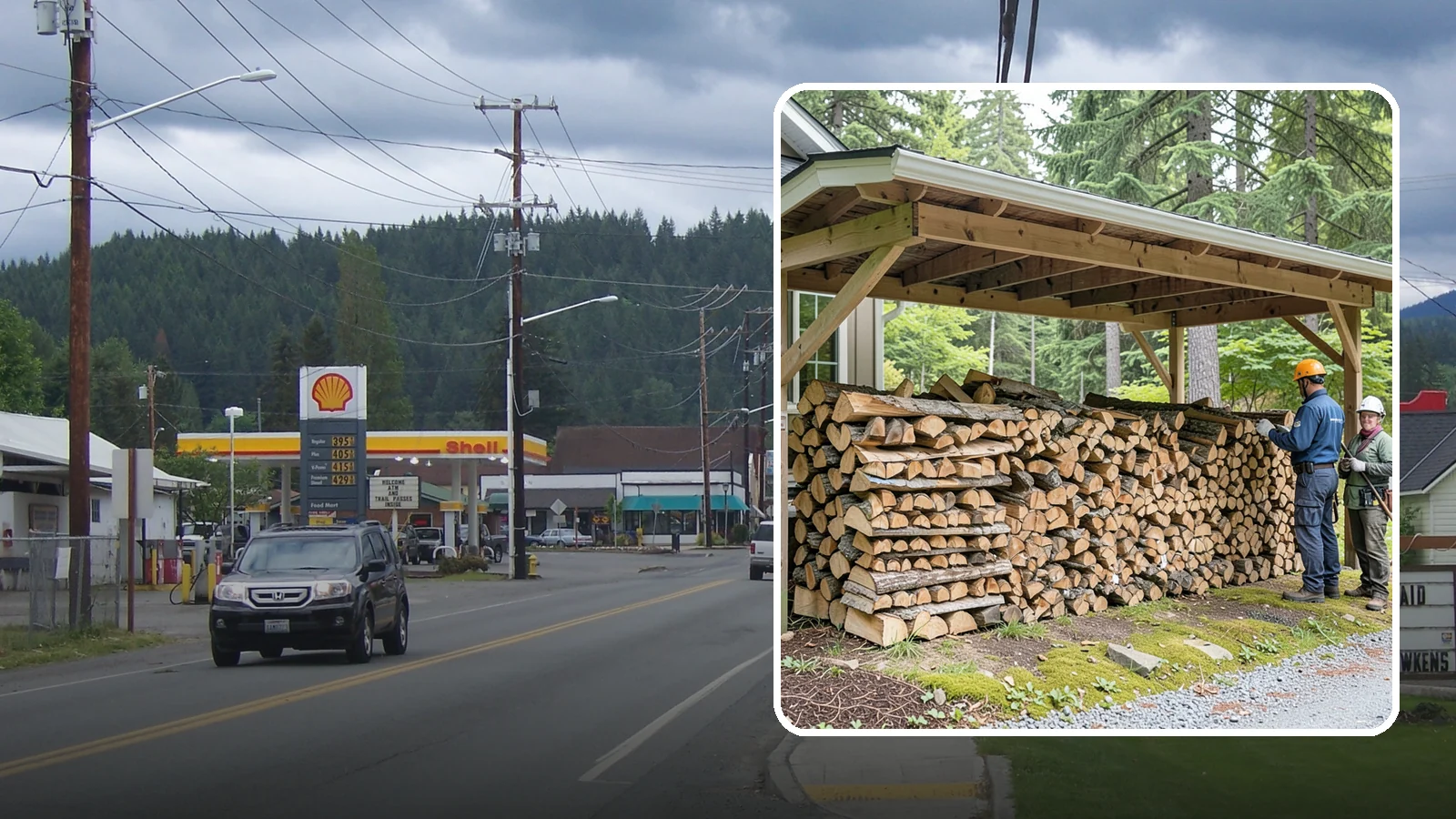 Covered Firewood Storage in Granite Falls, Snohomish County, WA - We create covered firewood storage that keeps your stack sheltered from rain while airflow finishes the seasoning.