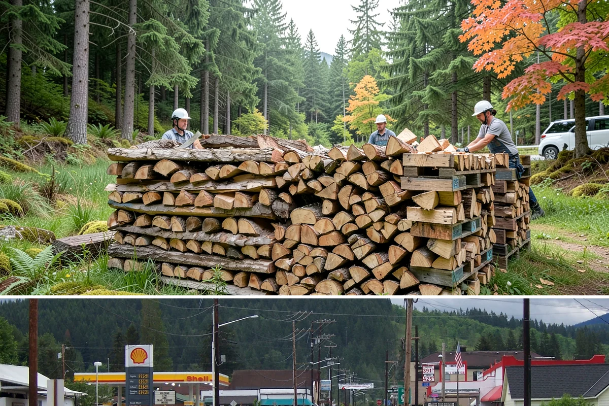Covered Firewood Storage in Granite Falls, Snohomish County, WA - Put covered storage in place before the fall rains to protect summer-seasoned wood.