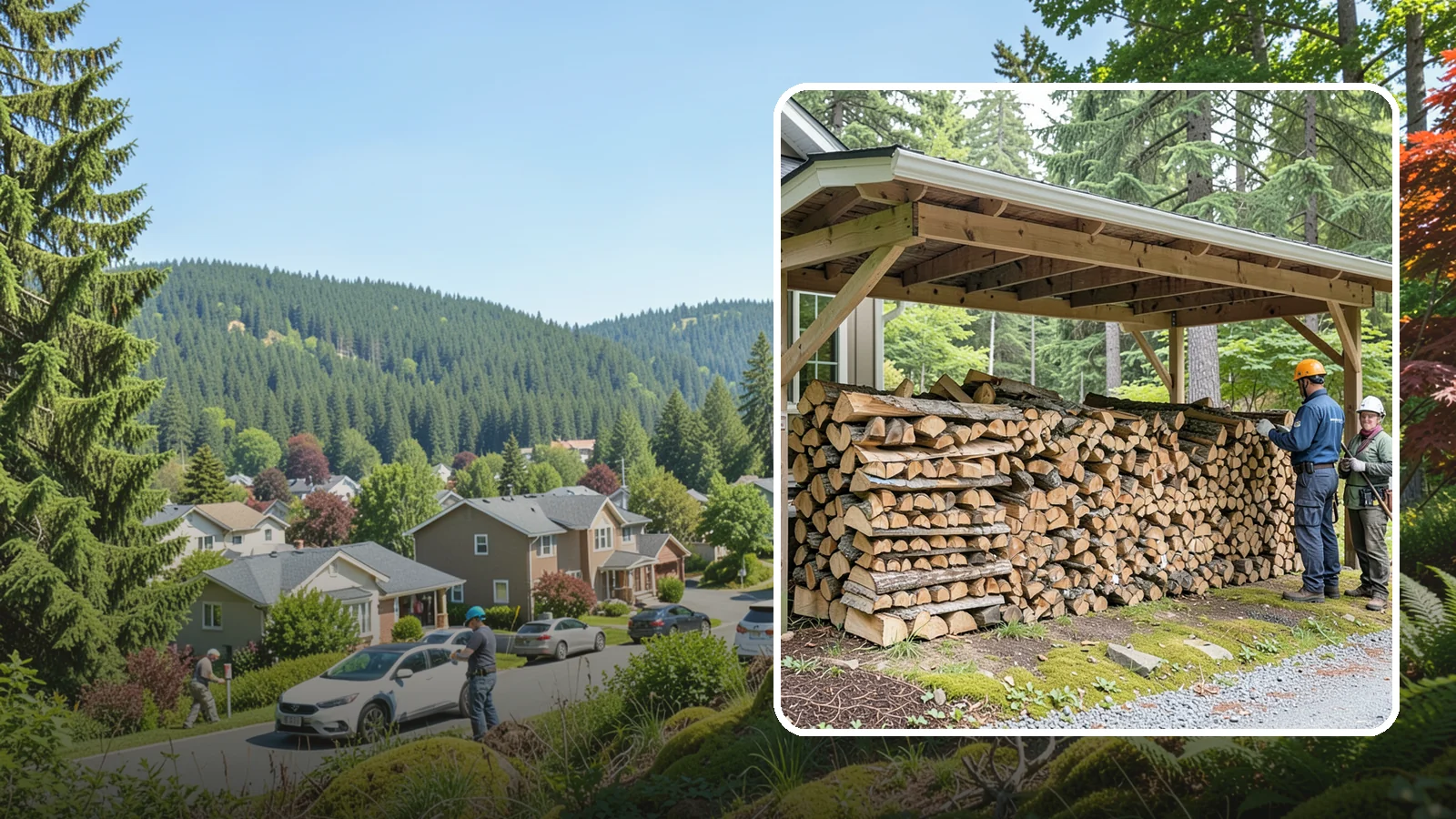 Covered Firewood Storage in Index, Snohomish County, WA - We create covered firewood storage that keeps your stack sheltered from rain while airflow finishes the seasoning.