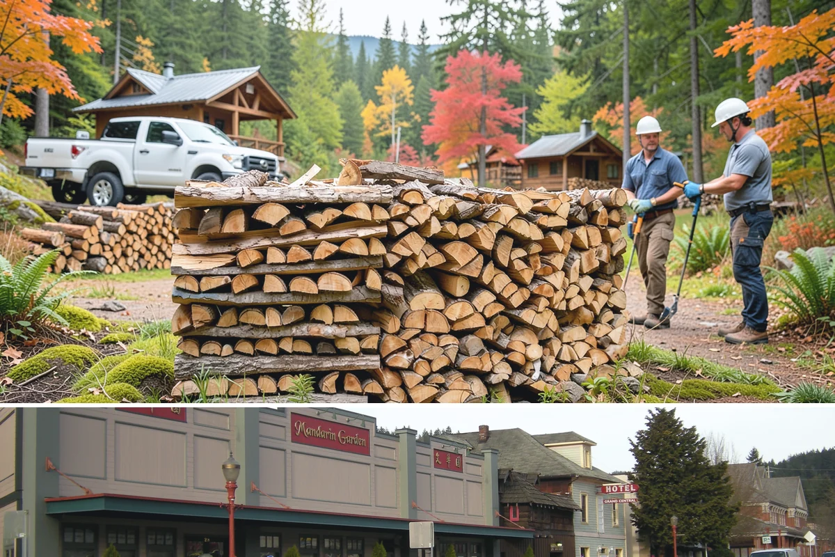 Covered Firewood Storage in Issaquah, King County, WA - Put covered storage in place before the fall rains to protect summer-seasoned wood.