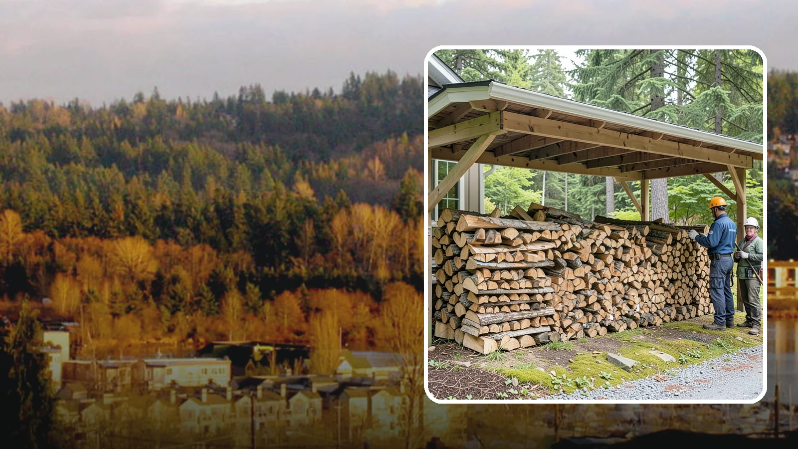 Covered Firewood Storage in Kenmore, King County, WA - We create covered firewood storage that keeps your stack sheltered from rain while airflow finishes the seasoning.