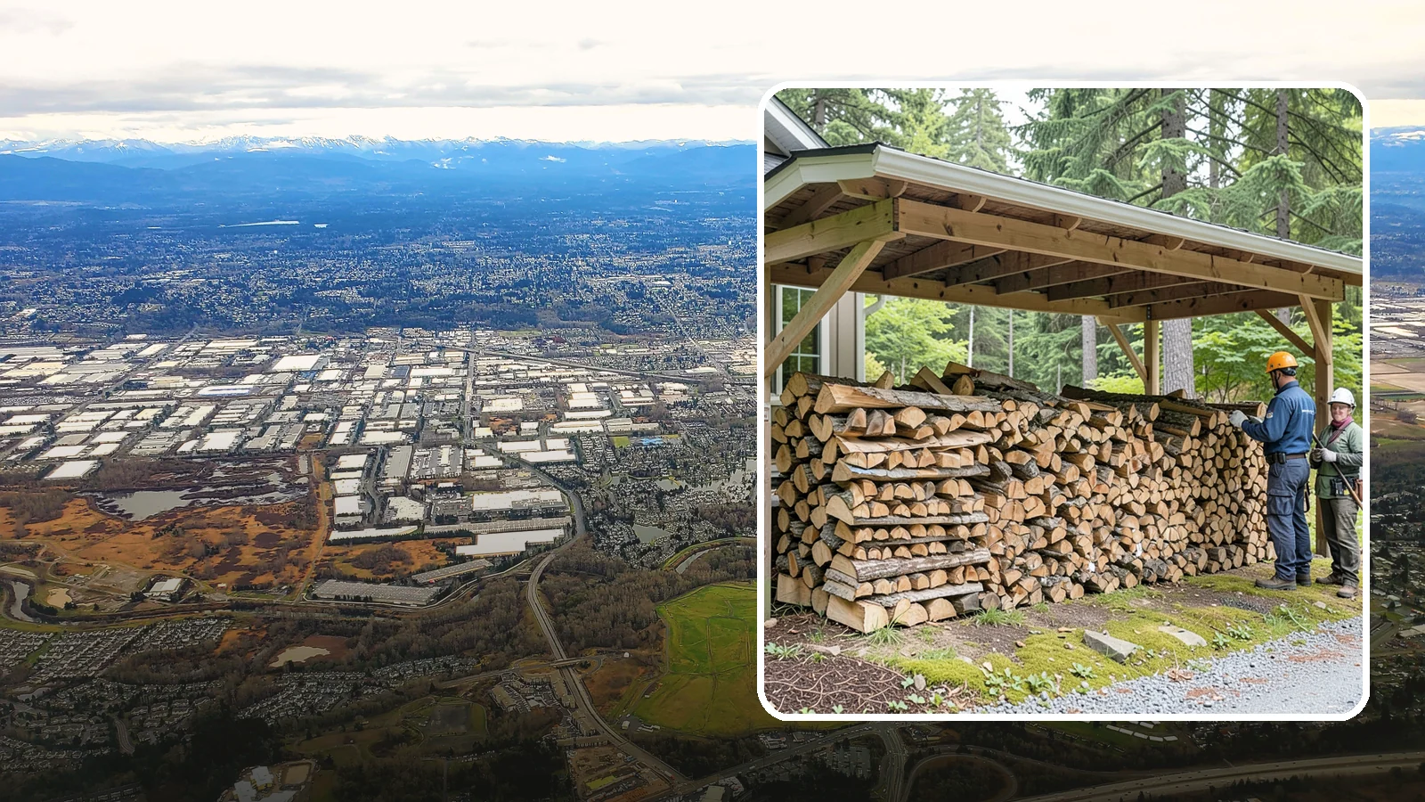 Covered Firewood Storage in Kent, King County, WA - We create covered firewood storage that keeps your stack sheltered from rain while airflow finishes the seasoning.