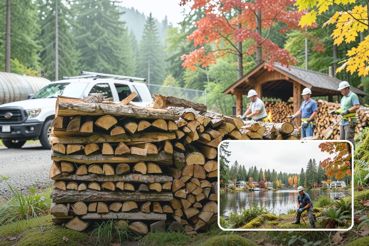 Covered Firewood Storage in La Conner, Skagit County, WA - Shields wood from constant PNW rain and snow
