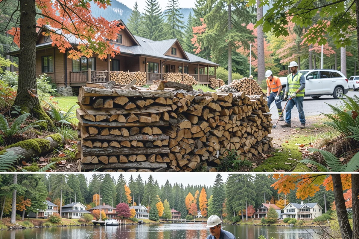 Covered Firewood Storage in La Conner, Skagit County, WA - Put covered storage in place before the fall rains to protect summer-seasoned wood.