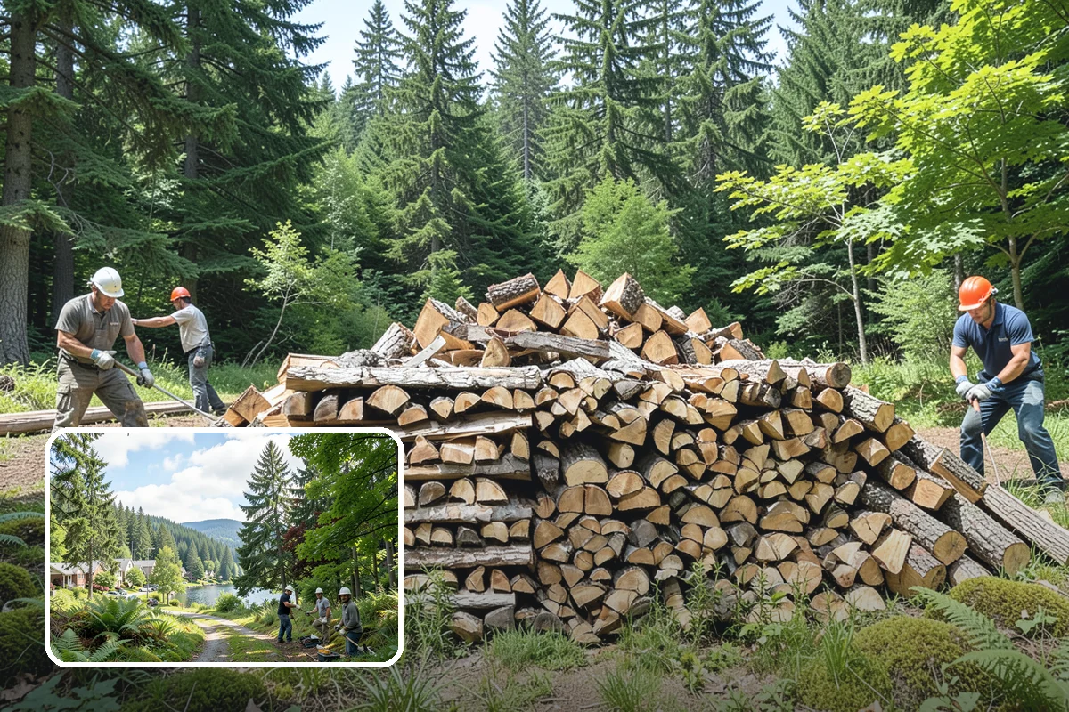 Covered Firewood Storage in Lake Forest Park, King County, WA - Shields wood from constant PNW rain and snow