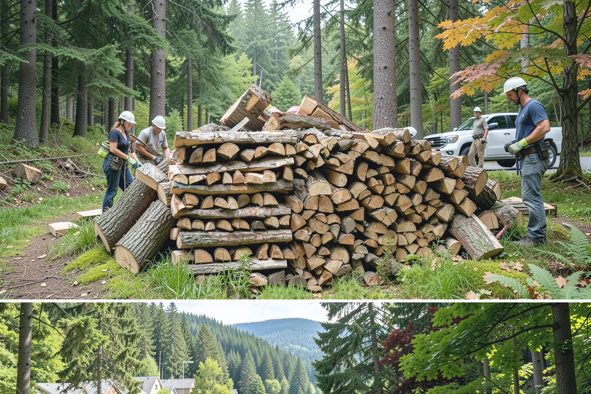 Covered Firewood Storage in Lake Forest Park, King County, WA - Put covered storage in place before the fall rains to protect summer-seasoned wood.
