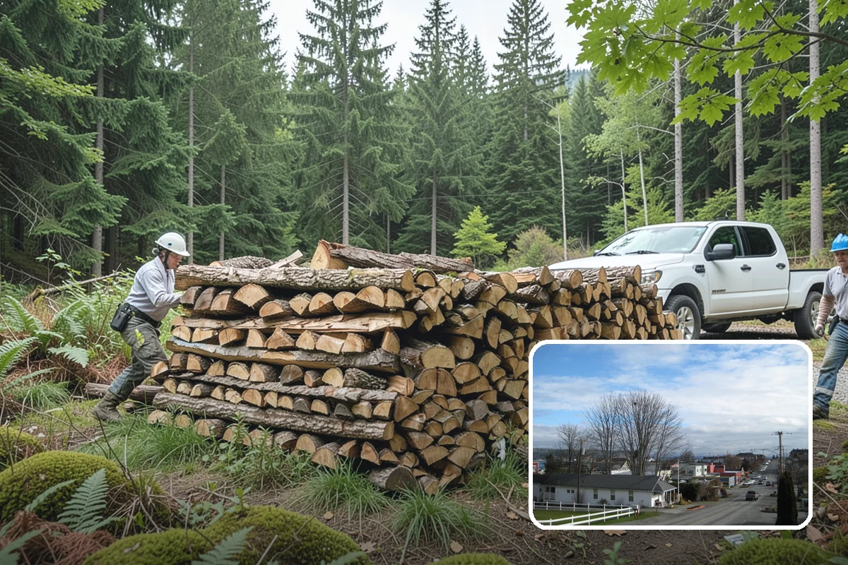 Covered Firewood Storage in Langley, Island County, WA - Shields wood from constant PNW rain and snow