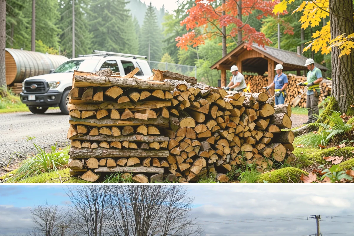 Covered Firewood Storage in Langley, Island County, WA - Put covered storage in place before the fall rains to protect summer-seasoned wood.