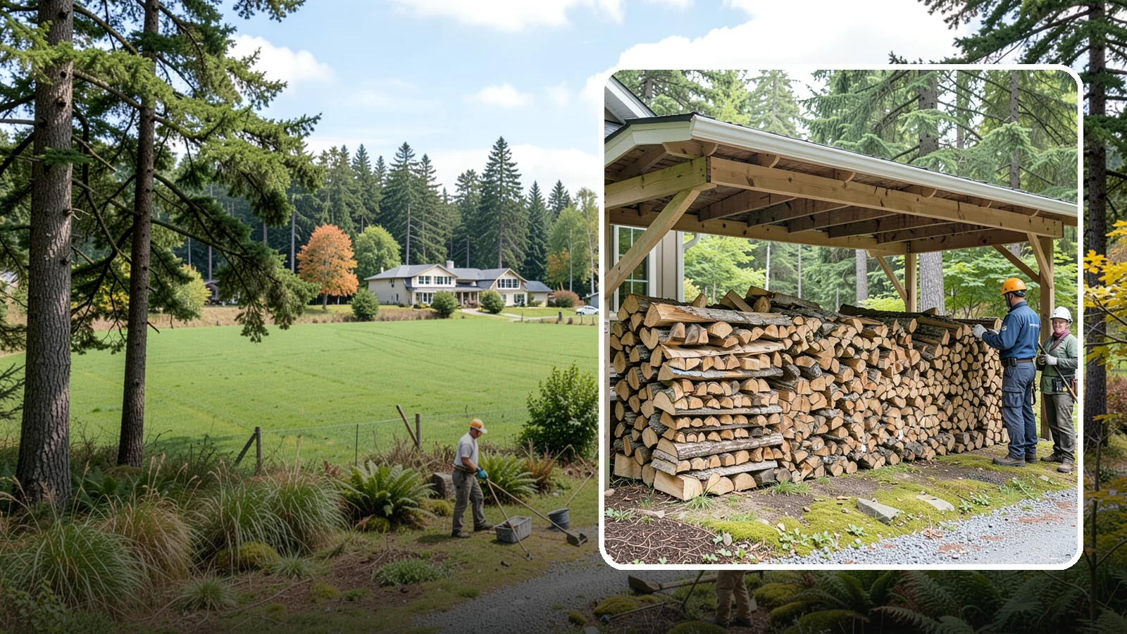 Covered Firewood Storage in Lyman, WA - We create covered firewood storage that keeps your stack sheltered from rain while airflow finishes the seasoning.