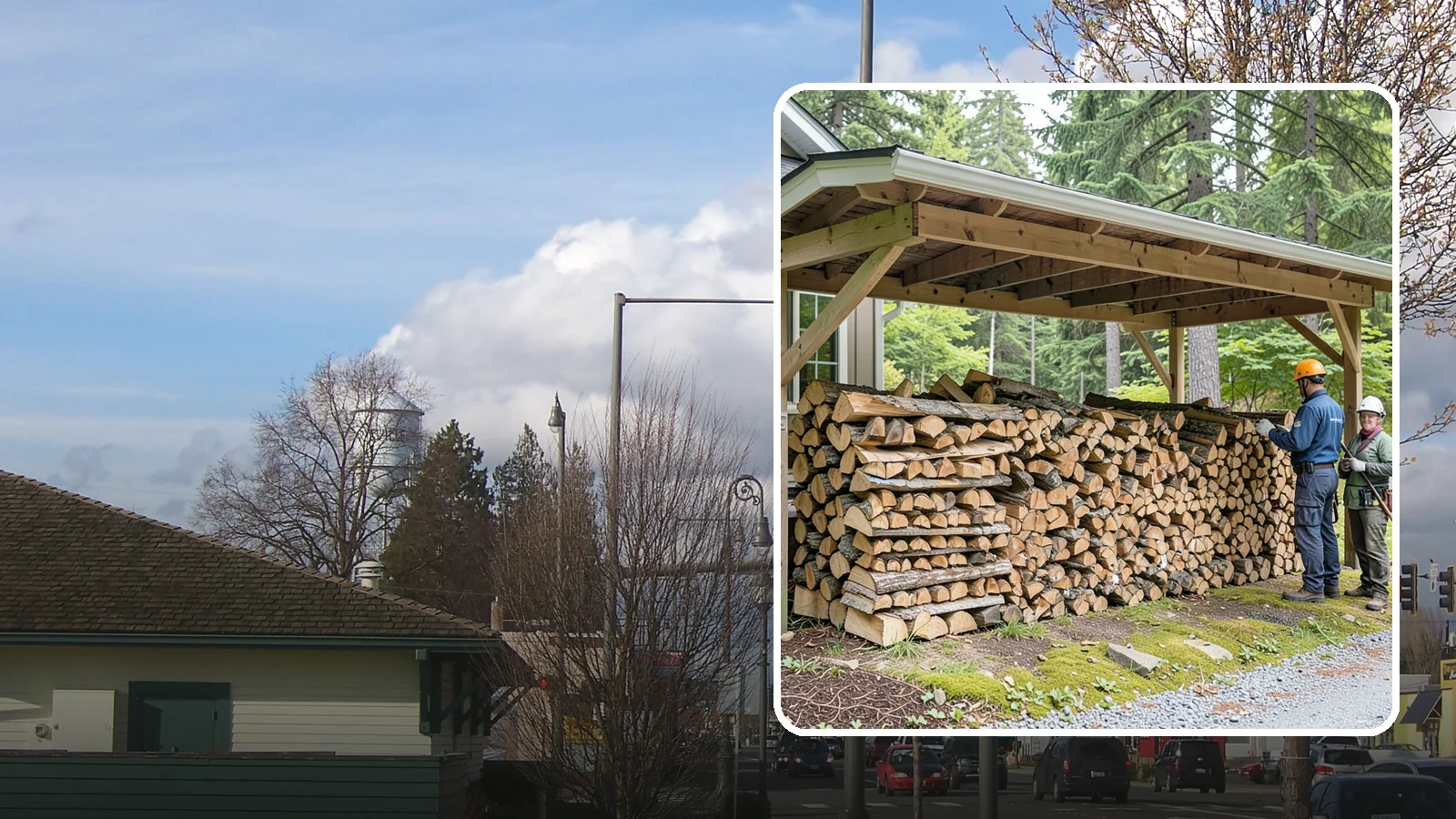 Covered Firewood Storage in Marysville, Snohomish County, WA - We create covered firewood storage that keeps your stack sheltered from rain while airflow finishes the seasoning.